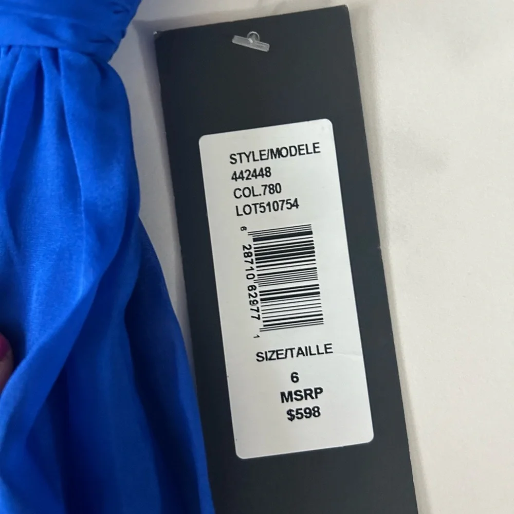 NWT Blue formal Monique Lhuiller one shoulder dress. - Picture 3 of 7